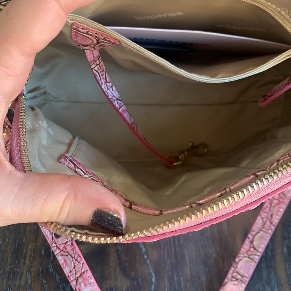 Brahmin Small Georgina Begonia Pink Minx Leather Crossbody NWT - Picture 6 of 8